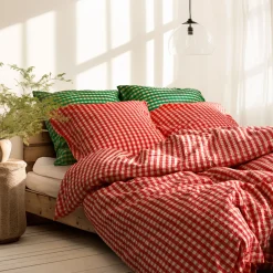 JUNA sengetøj 140x220 cm - 100% økologisk bomuld - Bæk&Bølge rød