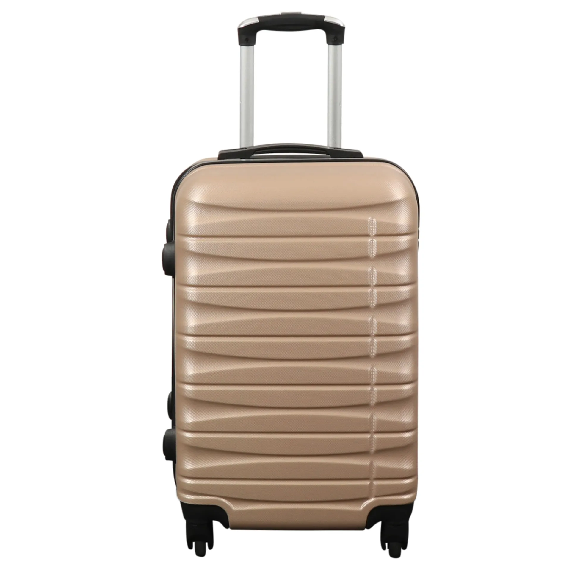 Kabine kuffert - Hardcase - Guld håndbagage kuffert med 4 hjul på tilbud