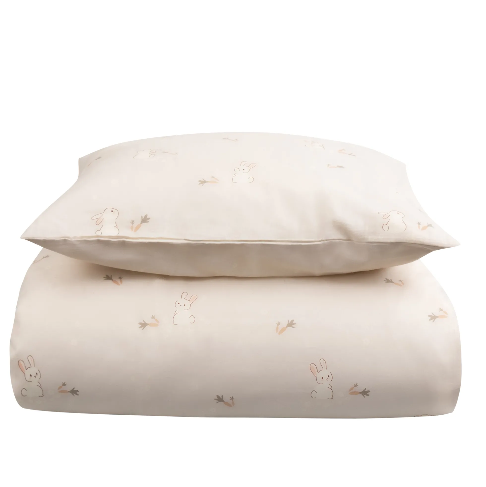 Kanin sengetøj - 100% bomuld - Junior sengetøj 100x140 cm - Beige