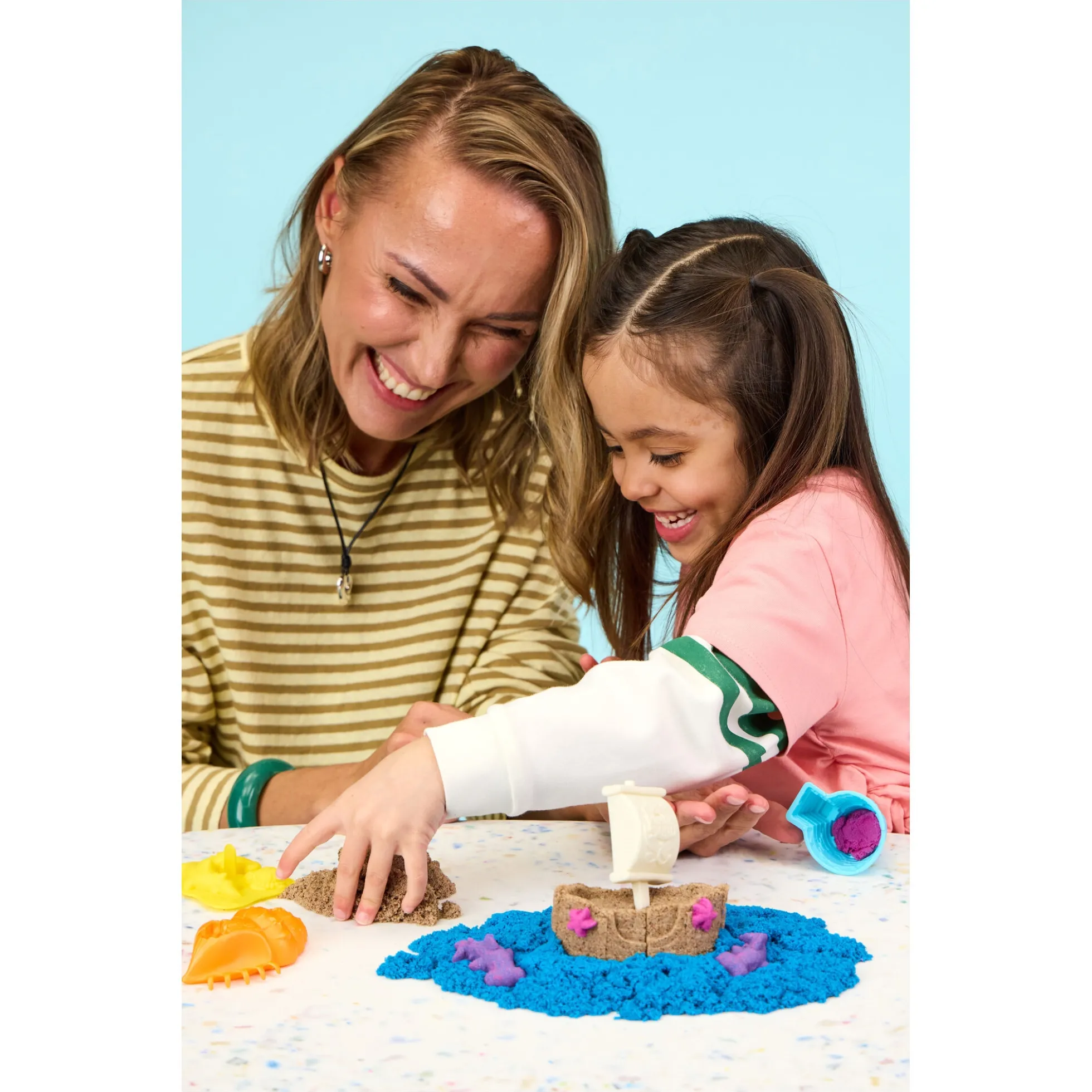 Kinetic Sand Sandy Shore legesæt – 450 g