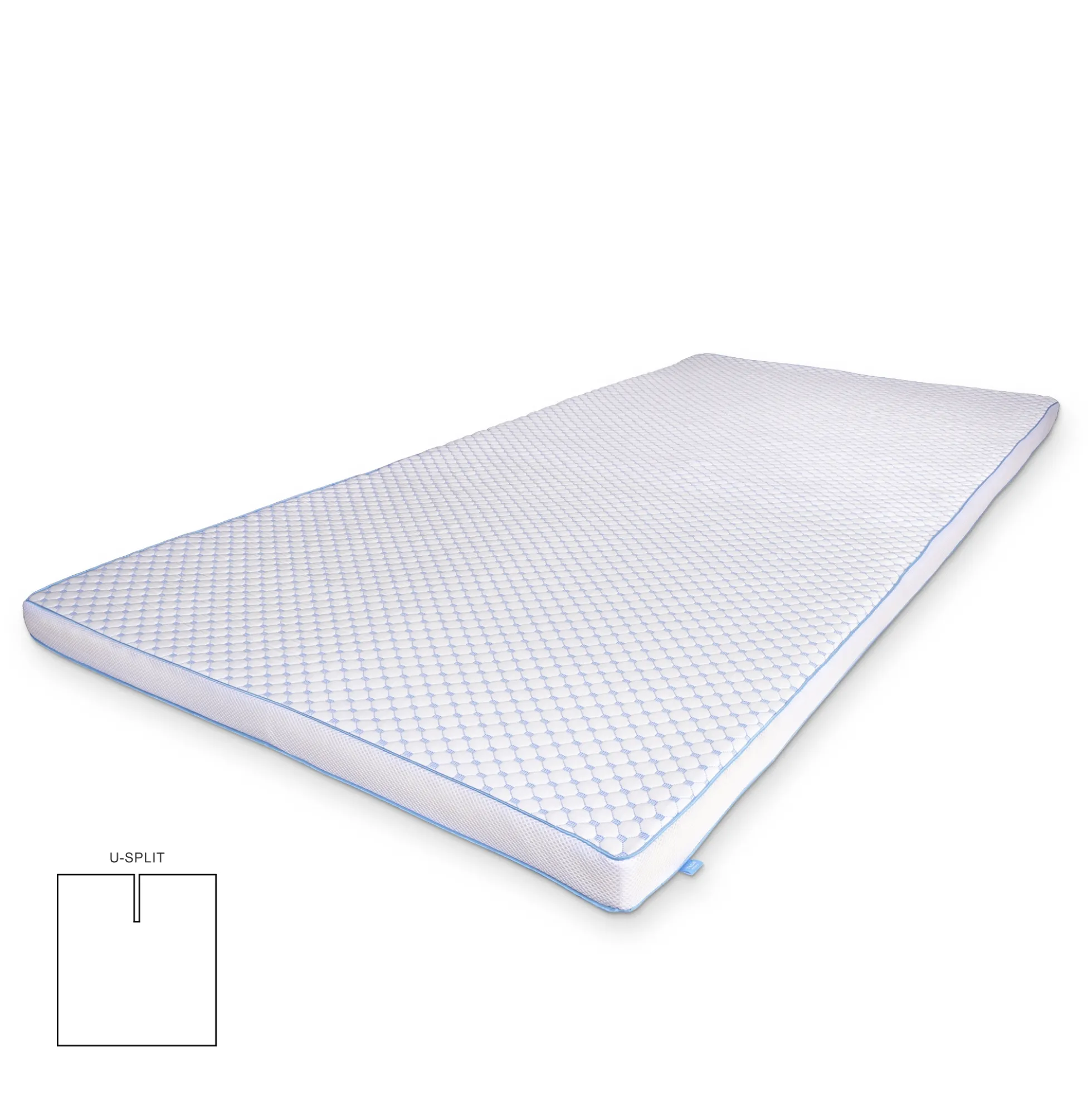 Kølende U-split topmadras - 160x200 cm 5 cm høj - 5 zoner - Memoryskum topmadras - SLEEP TECH by Borg