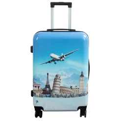 Kuffert - Hardcase kuffert - Str. Medium - Kuffert med motiv - Airplane - Eksklusiv letvægt rejsekuffert