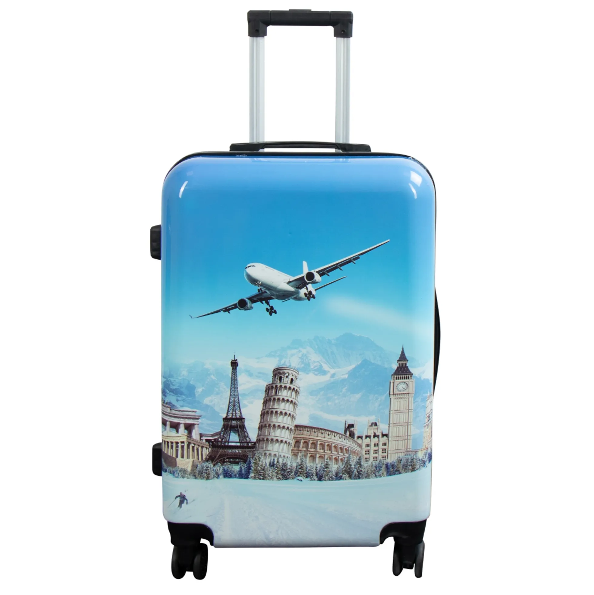 Kuffert - Hardcase kuffert - Str. Medium - Kuffert med motiv - Airplane - Eksklusiv letvægt rejsekuffert