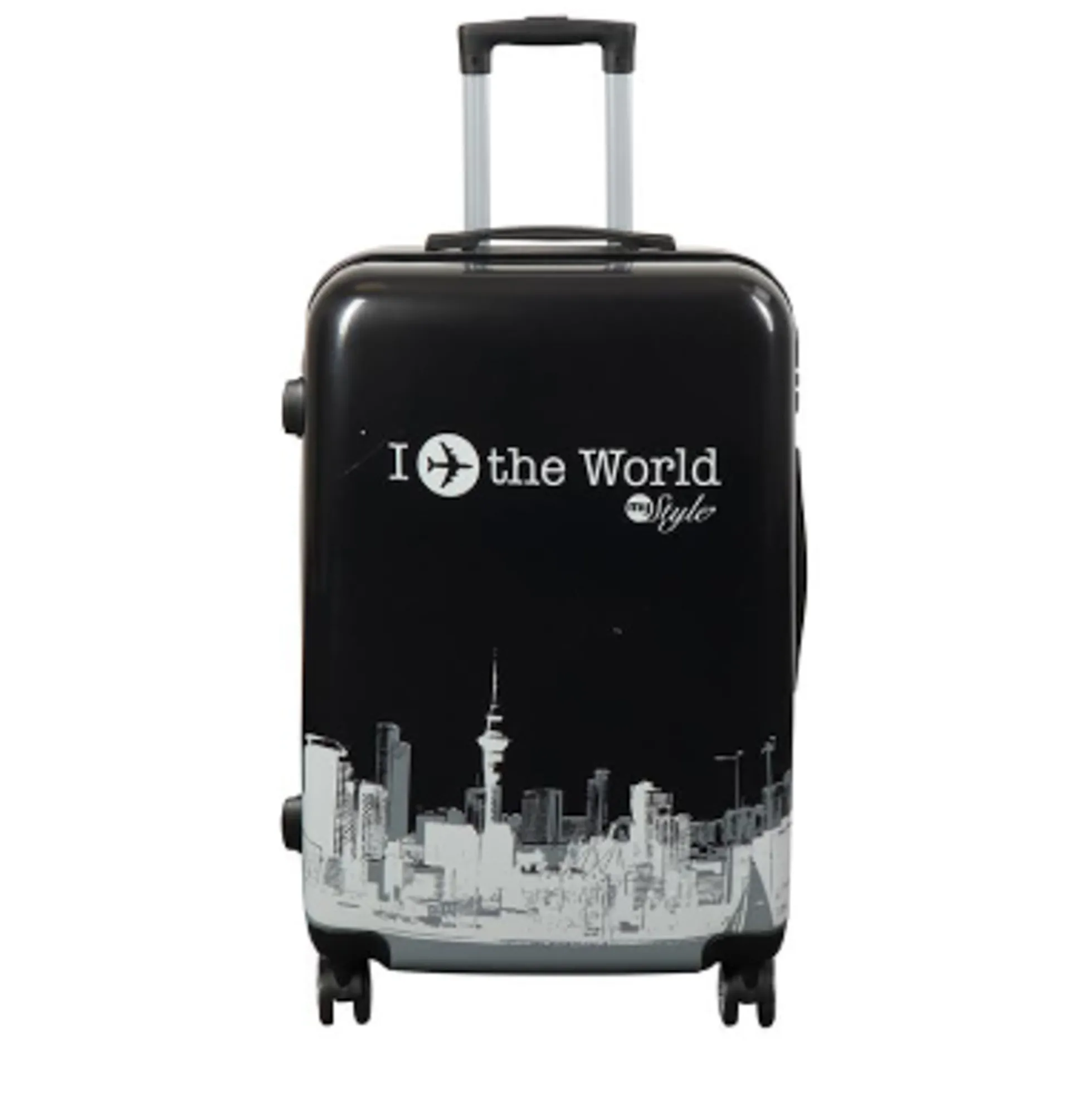 Kuffert - Hardcase kuffert - Str. Medium - Kuffert med motiv - New York city - Black - Eksklusiv letvægt rejsekuffert