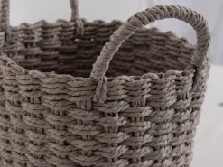 Kurv til opbevaring - 20x20 cm - Grå fletkurv af papir - Praktisk og dekorativ