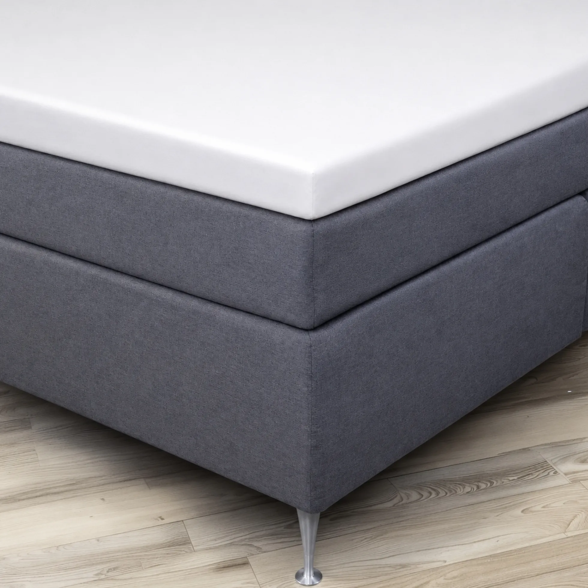 Kuvertlagen 90x200x8 cm - 100% Økologisk bomuldssatin - Hvid - GOTS certificeret lagen til topmadras