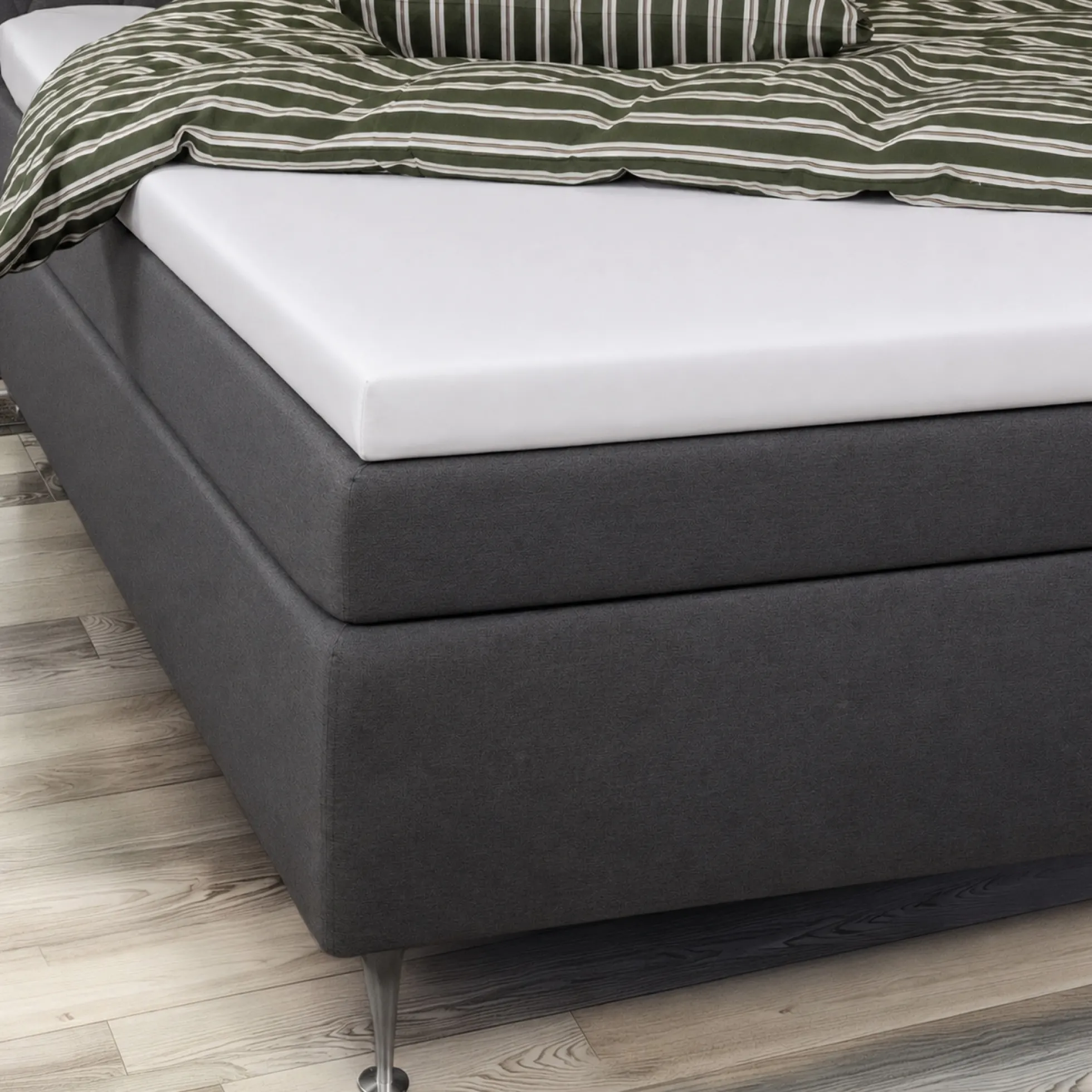 Kuvertlagen 90x200x8 cm - 100% Økologisk bomuldssatin - Hvid - GOTS certificeret lagen til topmadras