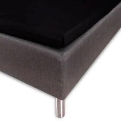 Kuvertlagen 140x210x8 cm - Sort - 100% Bomuldssatin - Lagen til topmadras