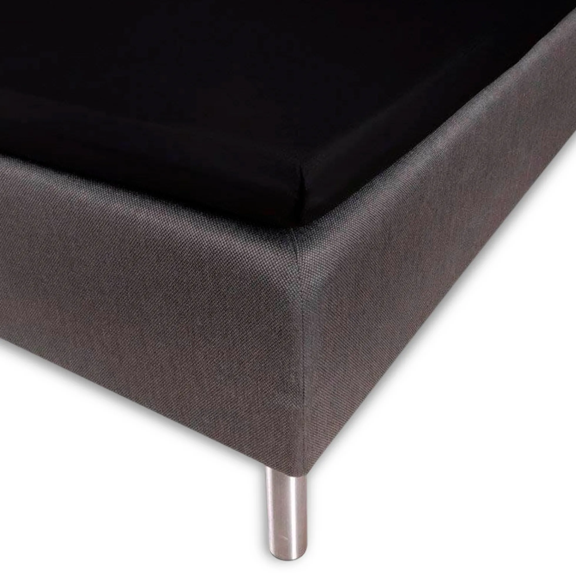 Kuvertlagen 200x200x8 cm - Sort - 100% Bomuldssatin - Lagen til topmadras