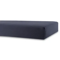 Lagen til barnevogn - 36x98 cm - Mørkeblåt stræklagen - 100% Bomuld - Faconlagen til barnevognsmadras