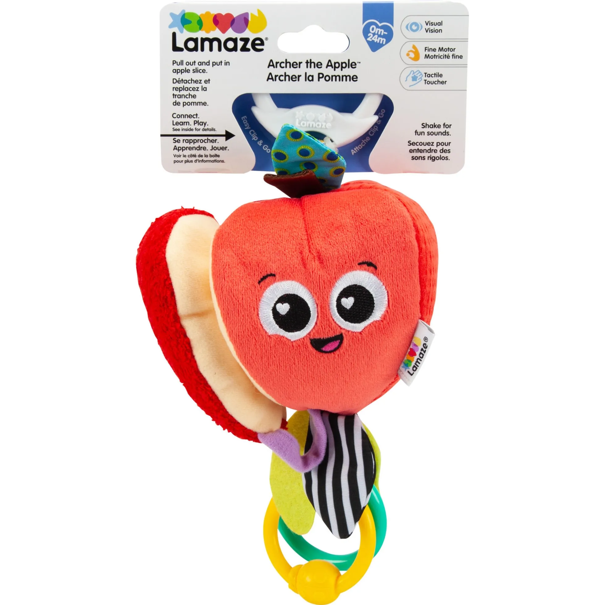 Lamaze Archer æblet Clip & Go sanselegetøj - Fra 0 mdr.