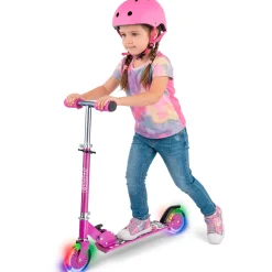 Løbehjul med LED-lys i hjulene - Pink