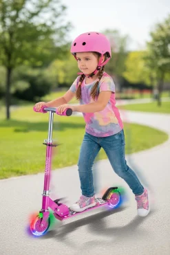 Løbehjul med LED-lys i hjulene - Pink