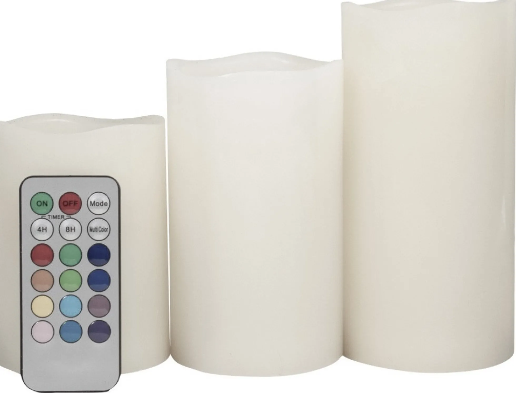 Led bloklys - 3 stk. i pakke - LED bloklys med fjernbetjening