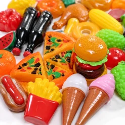 Legemad deluxesæt med fastfood, is og frugt - 44x65 cm - 114 dele