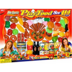 Legemad deluxesæt med fastfood, is og frugt - 44x65 cm - 114 dele