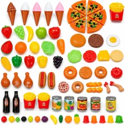 Legemad deluxesæt med fastfood, is og frugt - 44x65 cm - 114 dele