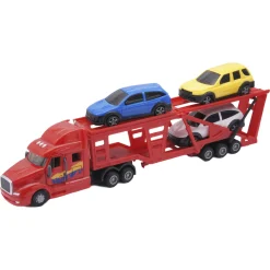 Legetøjsbiltransporter med 3 biler - Rød - 42 cm
