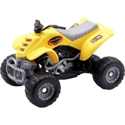 Legetøjsmotorcykel med 4 hjul og lyd - Gul - 8,5 cm