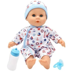 Little Treasure drenge dukke med sut og sutteflaske - 38 cm