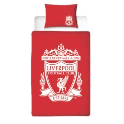 Liverpool sengetøj - 100% bomuld - Børnesengetøj 140x200 cm - Rødt fodbold sengetøj