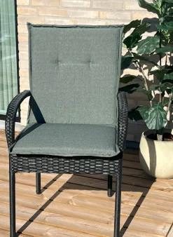 Luksus PLUS havehynde til havestol - Tyk skumkerne 7 cm - Grøn havestols hynde med ekstra høj komfort & UV-resistent betræk - Nordstrand Home hynde