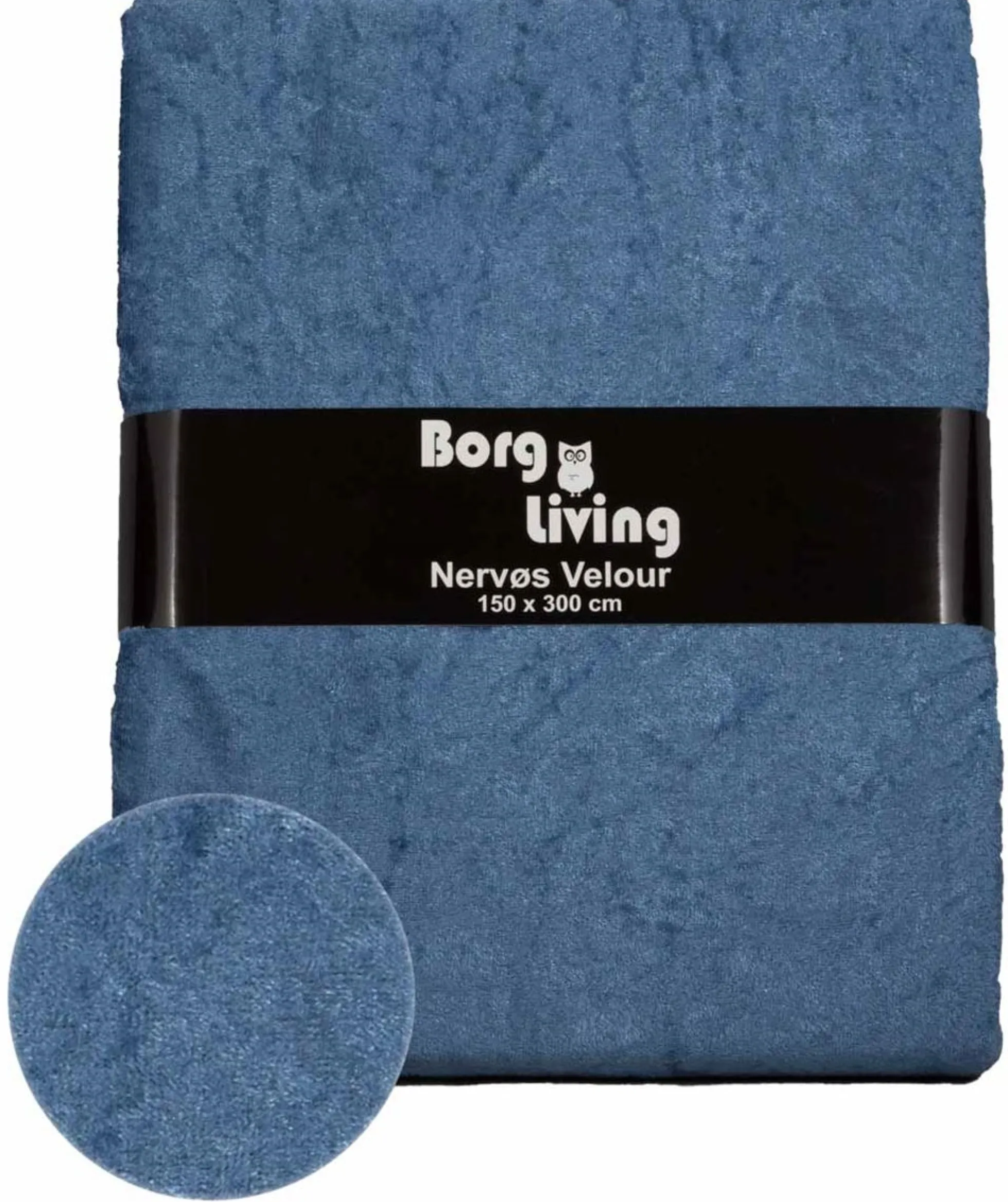 Lyseblå velour dug - 3 meter dug - Nervøs velour - Blødt velour stof til borddug - Pakke med 3 meter