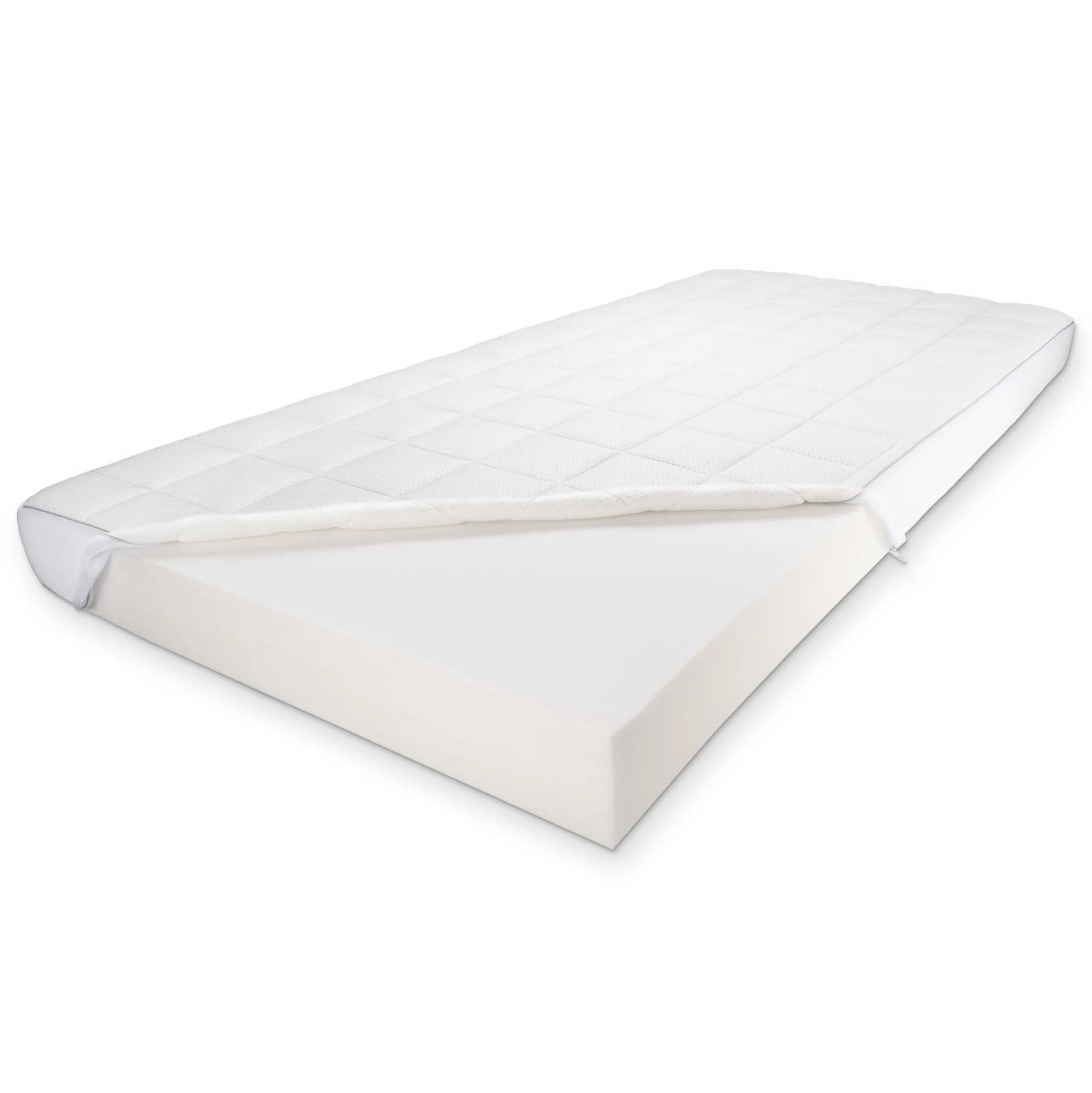 Madraskile til børn - 70x20 cm - Højde 12 cm - tillægs madras - Skummadras med trykaflastende memoryskum - Premium By Borg