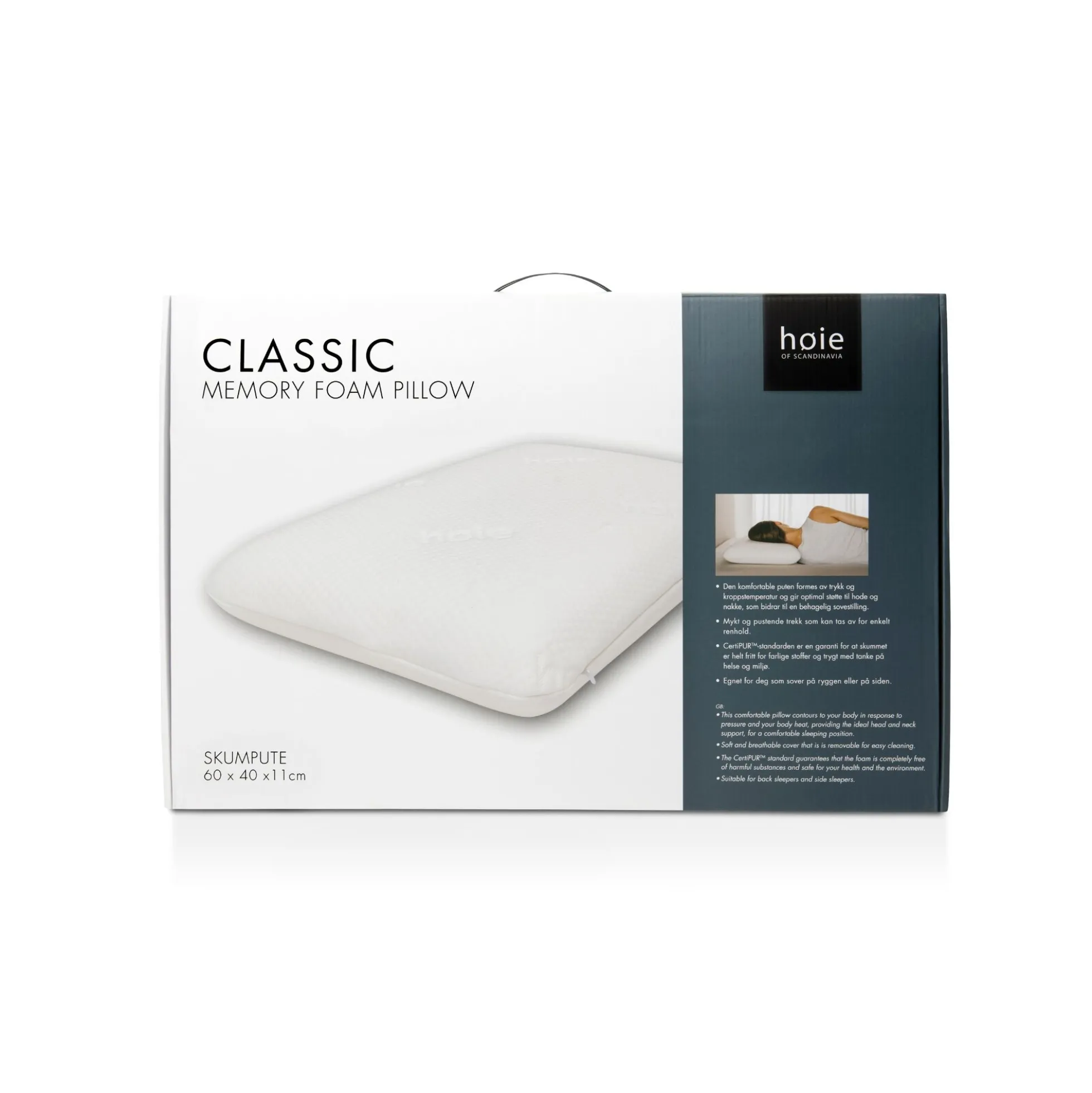 Memory skum hovedpude - Justerbar ergonomisk nakkepude - Classic - Høie Of Scandinavia