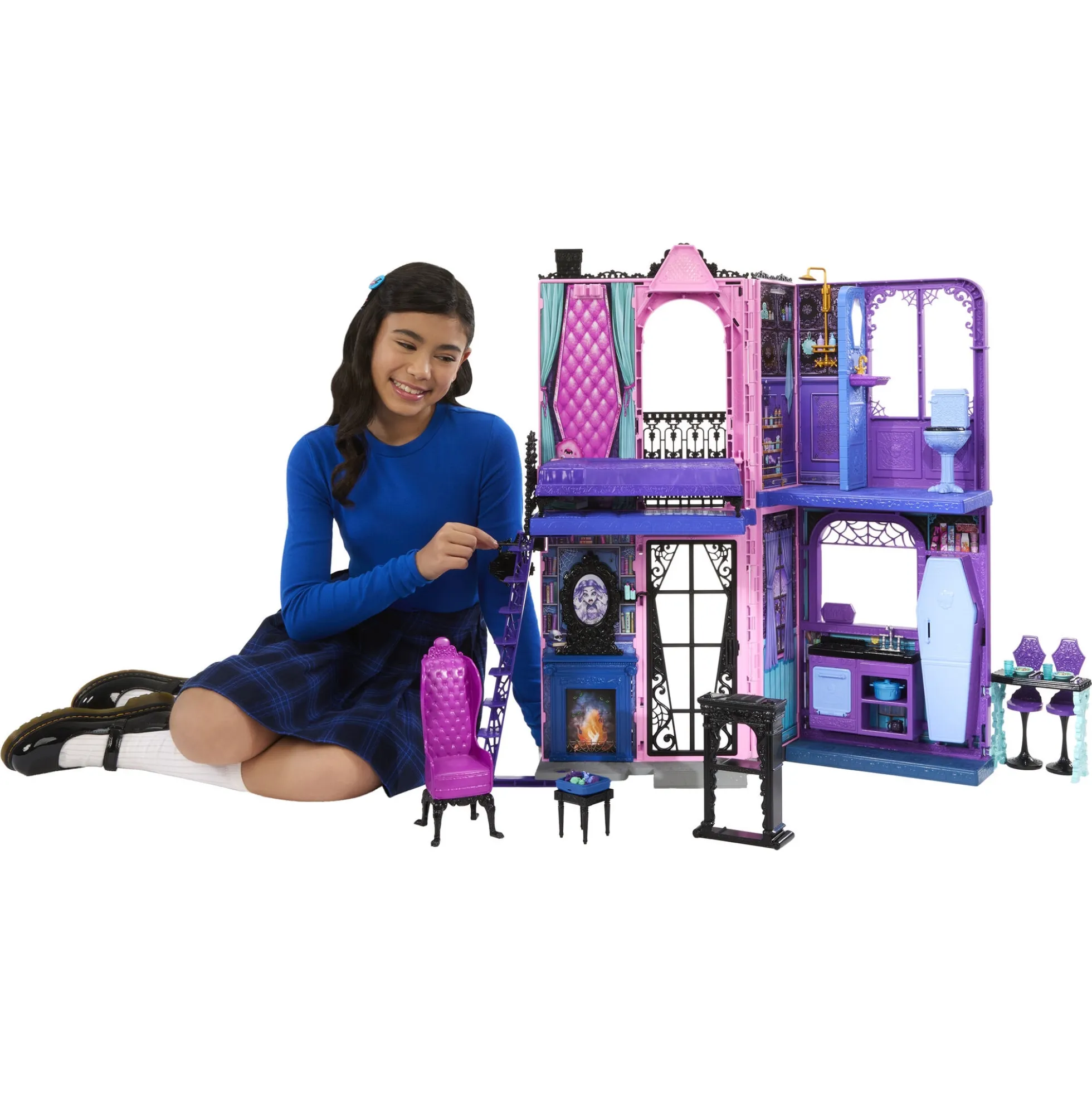 Monster High Boo-tique Hotel foldbart dukkehus med overraskelser - 13 dele