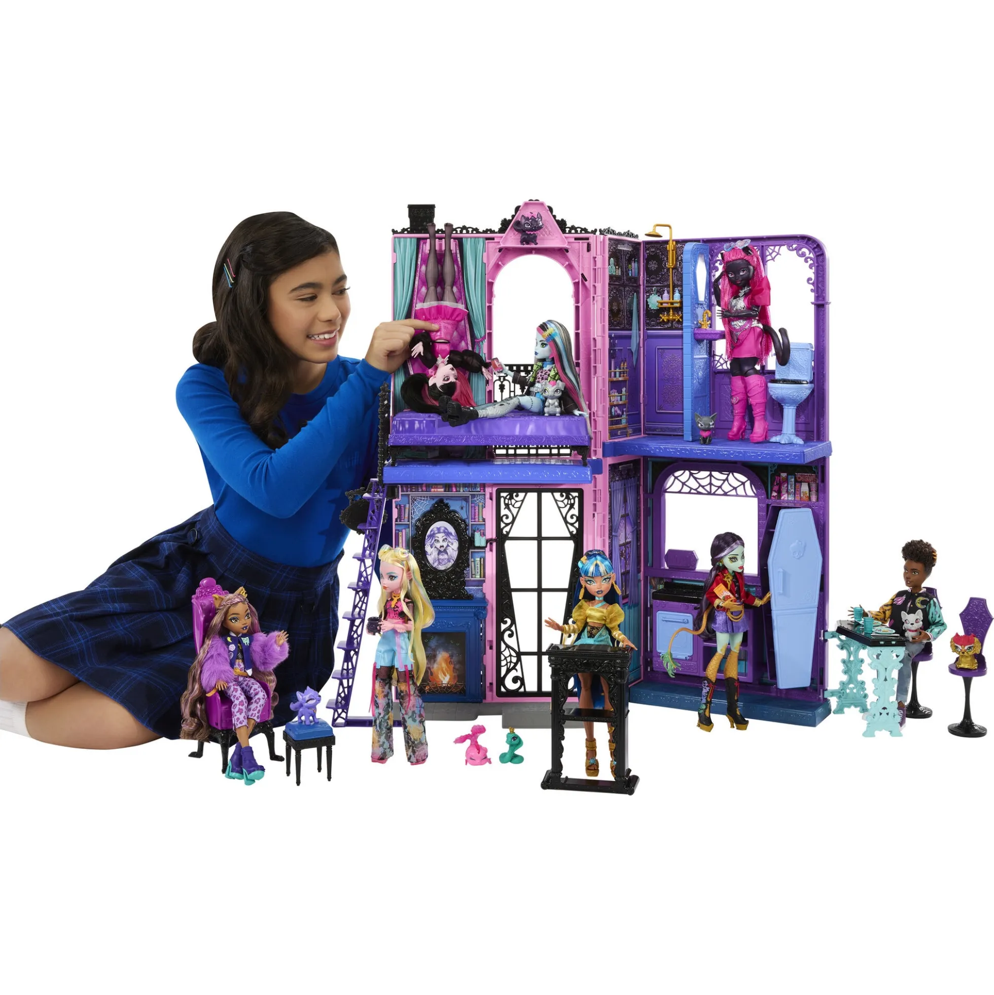Monster High Boo-tique Hotel foldbart dukkehus med overraskelser - 13 dele