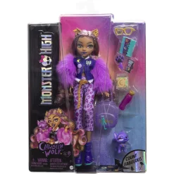 Monster High Clawdeen Wolf basisdukke - 8 tilbehørs dele - 30 cm