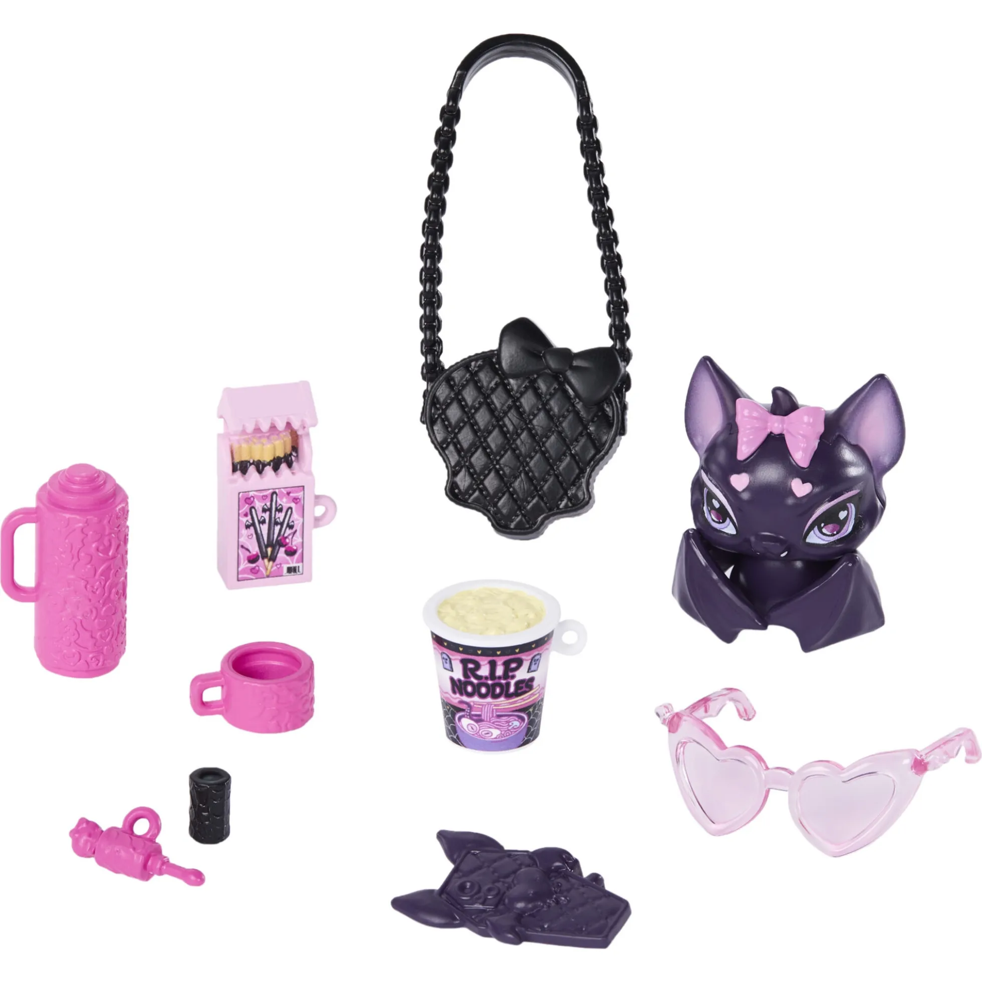 Monster High Draculaura basisdukke - 8 tilbehørs dele - 30 cm