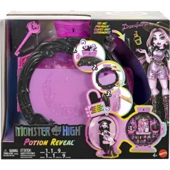 Monster High Draculaura Potion Reveal legesæt med dukke og tilbehør - 9 dele - 30 cm
