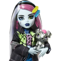 Monster High Frankie Stein basisdukke - 9 tilbehørs dele - 30 cm