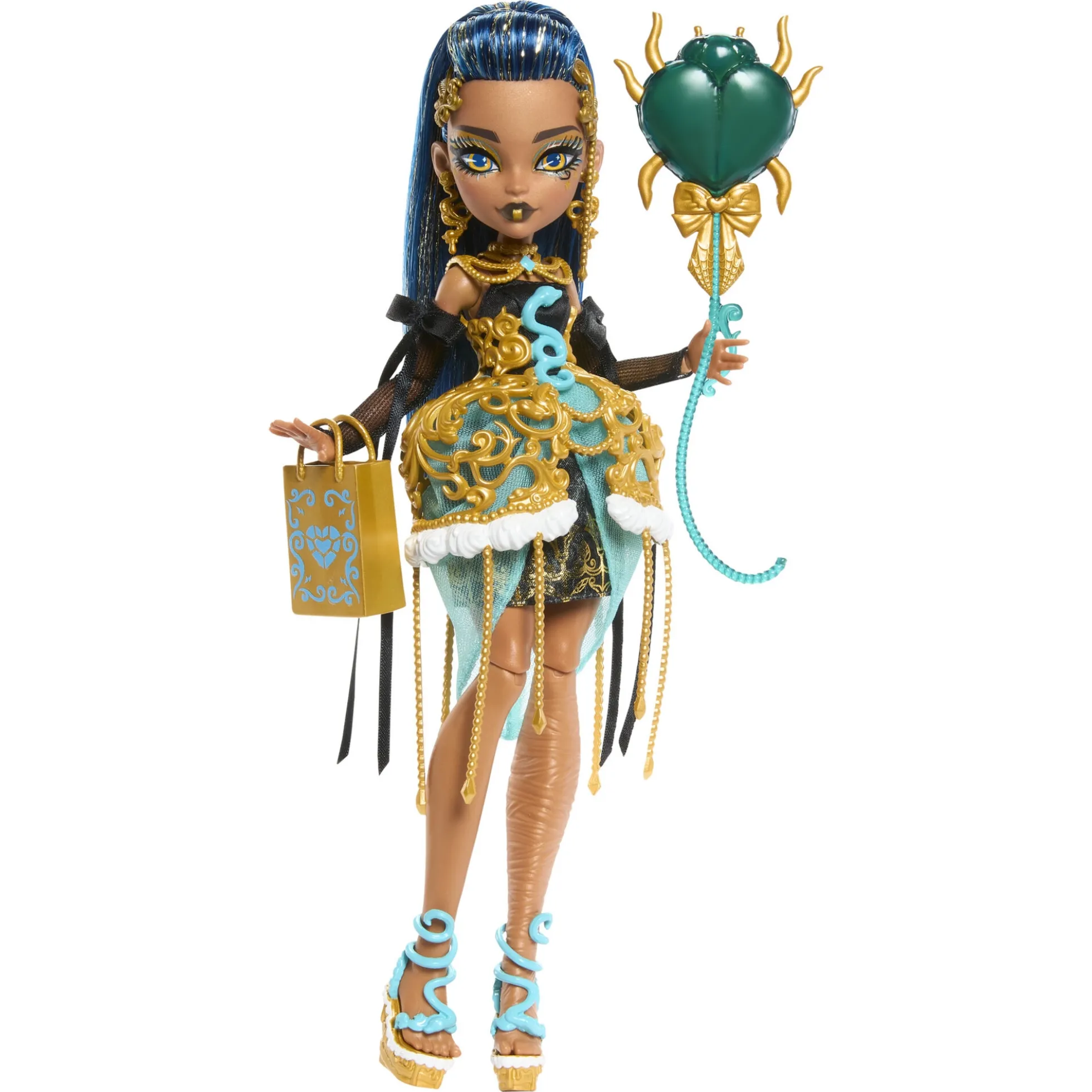 Monster High Scary Sweet Birthday Cleo De Nile dukke - 8 tilbehørsdele - 30 cm
