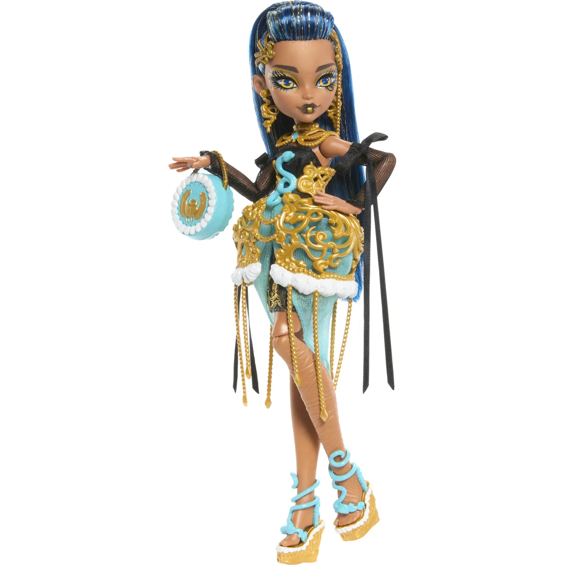 Monster High Scary Sweet Birthday Cleo De Nile dukke - 8 tilbehørsdele - 30 cm