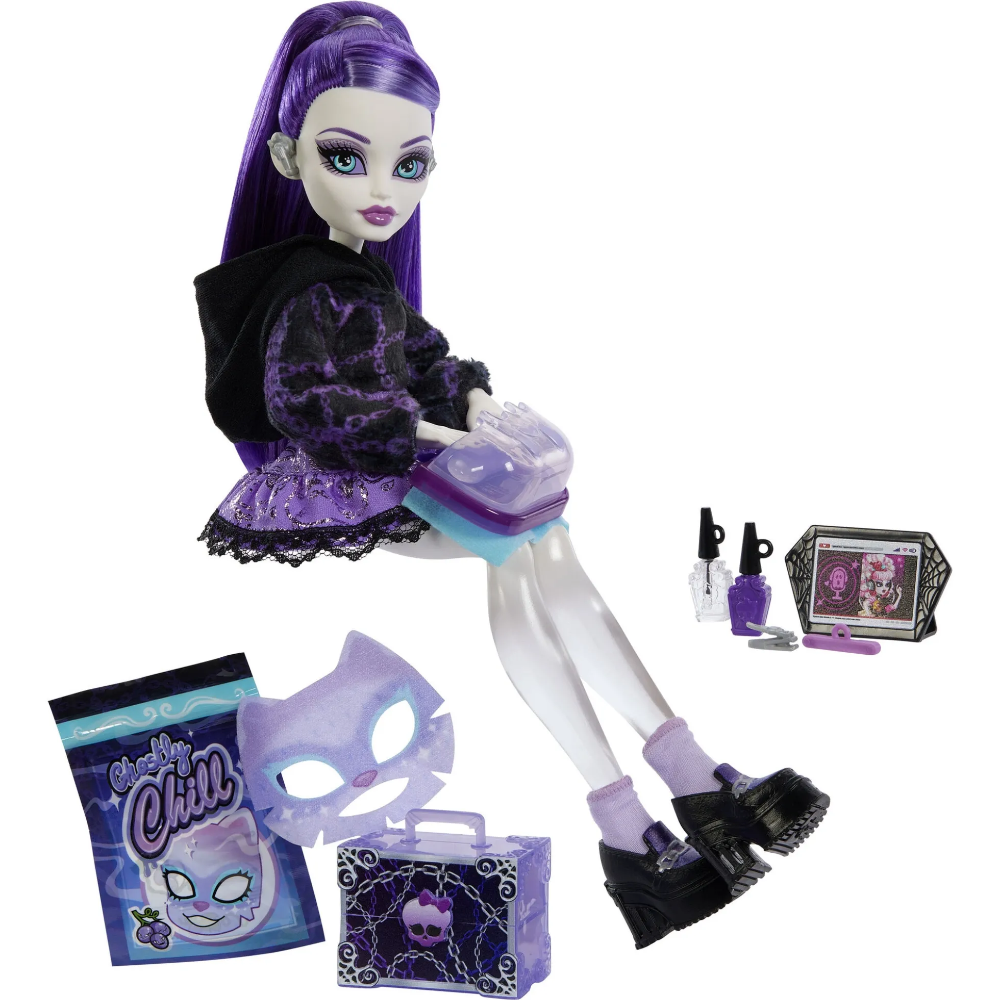 Monster High Self-Scare Secrets Spectra Vondergeist - 13 tilbehørs dele - 30 cm