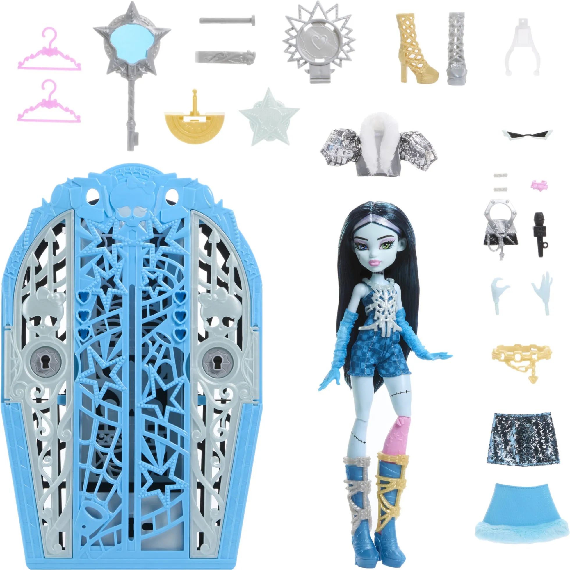 Monster High Skulltimate Secrets Frankie Stein dukke og tilbehør - Hauntlywood Mysteries - 30 cm