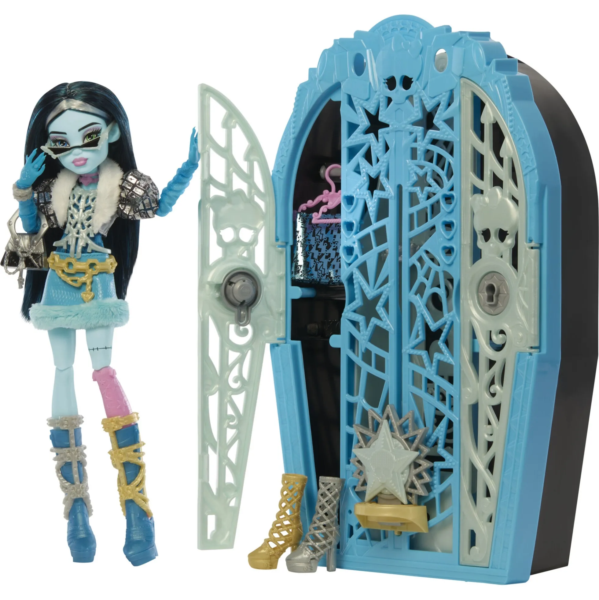 Monster High Skulltimate Secrets Frankie Stein dukke og tilbehør - Hauntlywood Mysteries - 30 cm