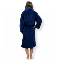 Morgenkåbe str. 8-10 år - 100% blød fleece børnekåbe - Blå