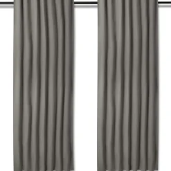Mørklægningsgardin - 1 stk. færdigsyet gardin 140x175 cm - Grå - Nordstrand Home blackout gardinlængder med rynkebånd