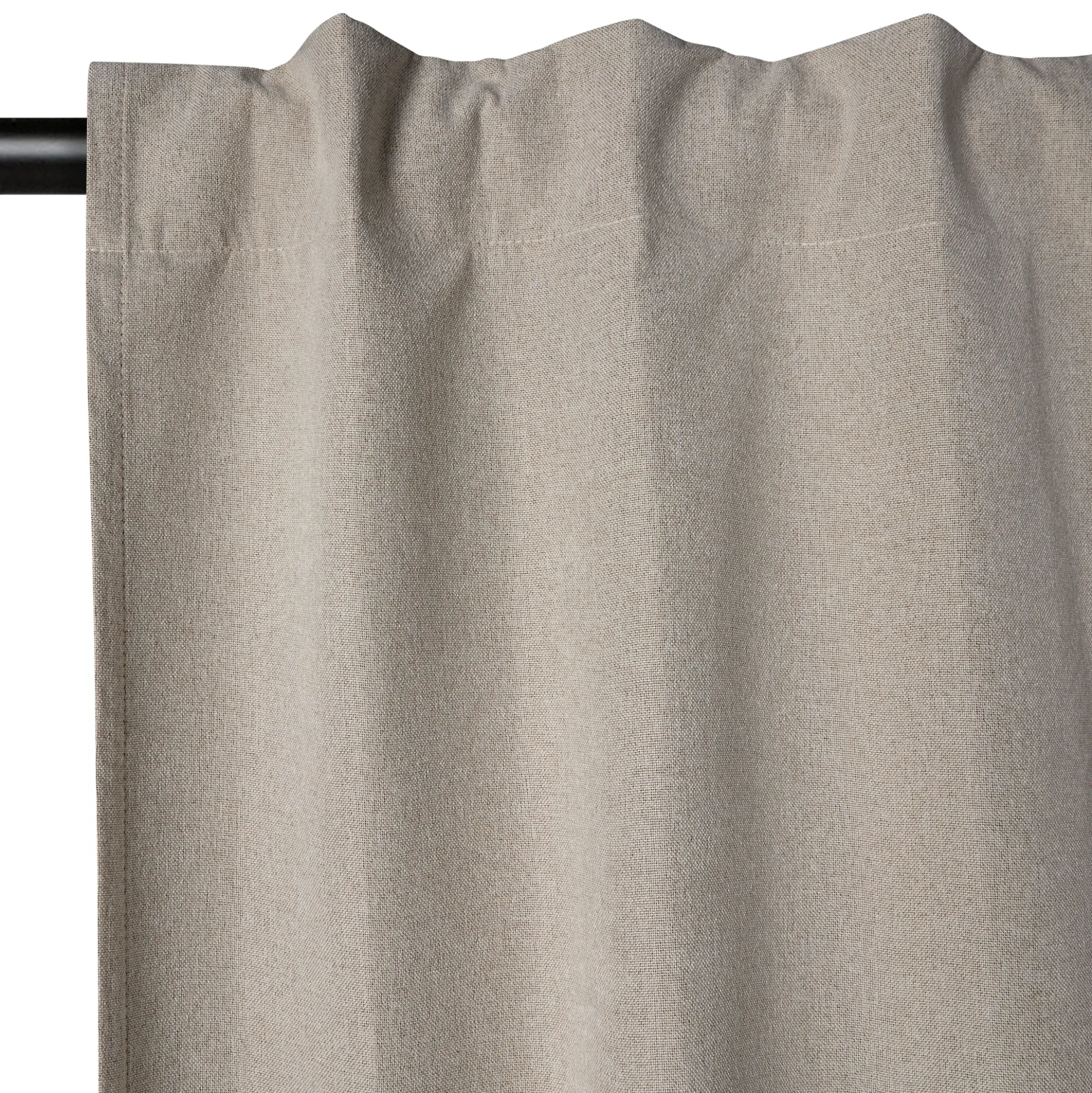 Mørklægningsgardin - 1 stk. færdigsyet gardin 140x175 cm - Beige - Nordstrand Home blackout gardinlængder med rynkebånd