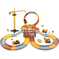 MultiTrack Construction fleksibel racerbane med kran og loop - 204 dele