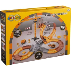 MultiTrack Construction fleksibel racerbane med kran og loop - 112 dele