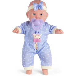 My Baby softbody dukke med sut - blå sparkedragt - 31 cm
