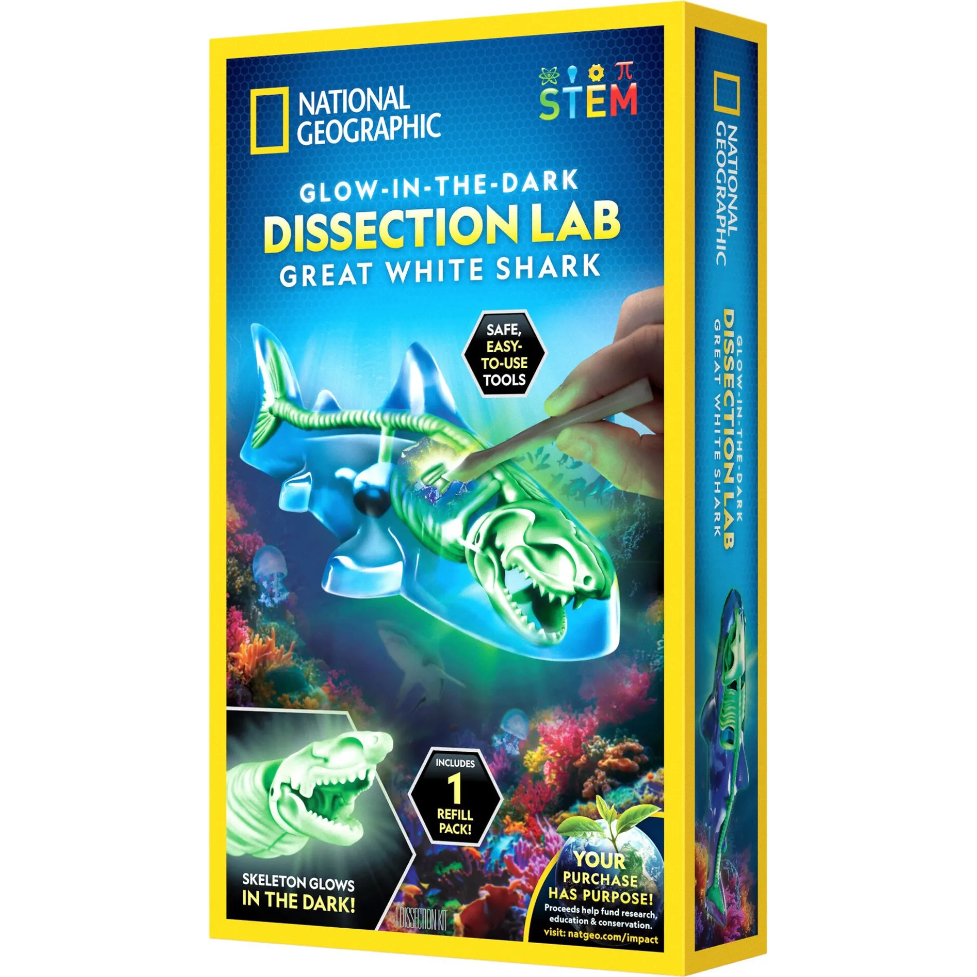National Geographic dissektionslaboratorium med selvlysende haj - 12 dele