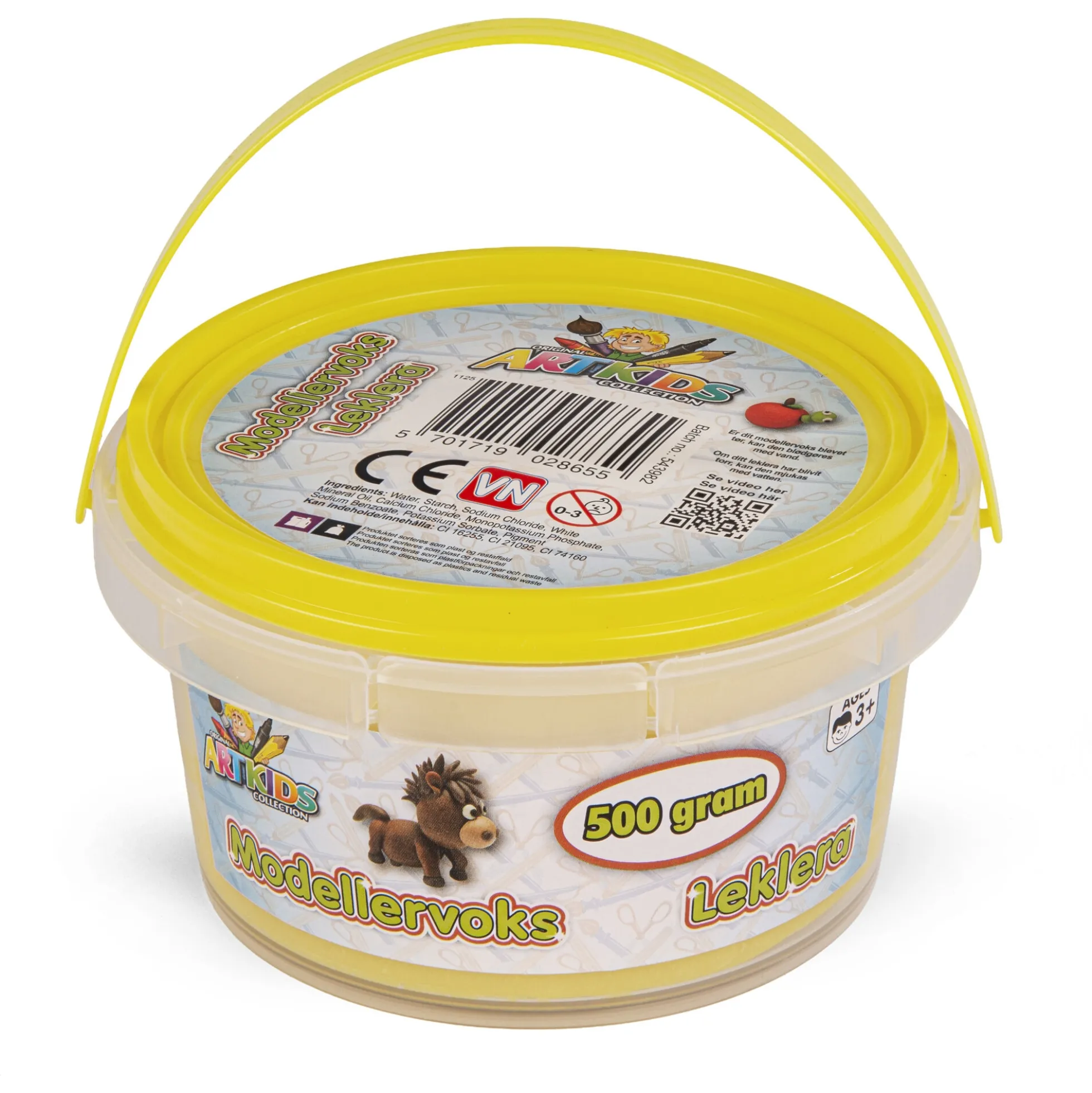 Neon gul modellervoks i spand - 500 g voks