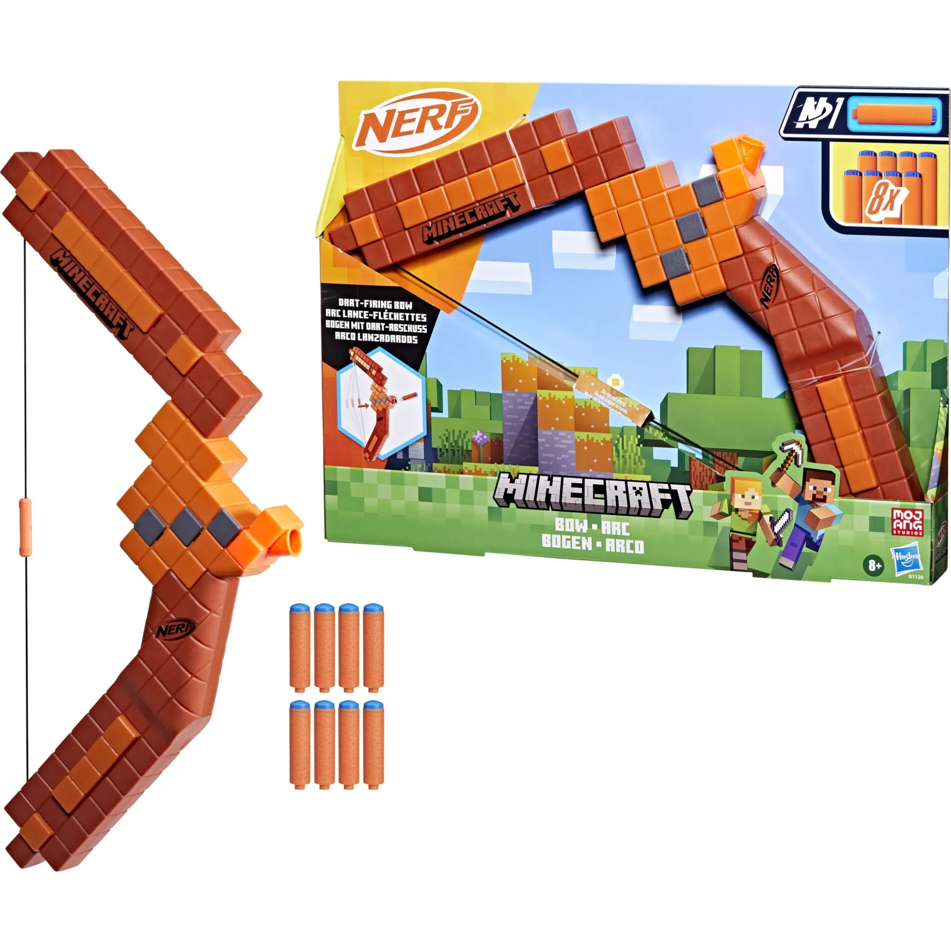 NERF Minecraft bue med 8 N1 patroner - 35 cm