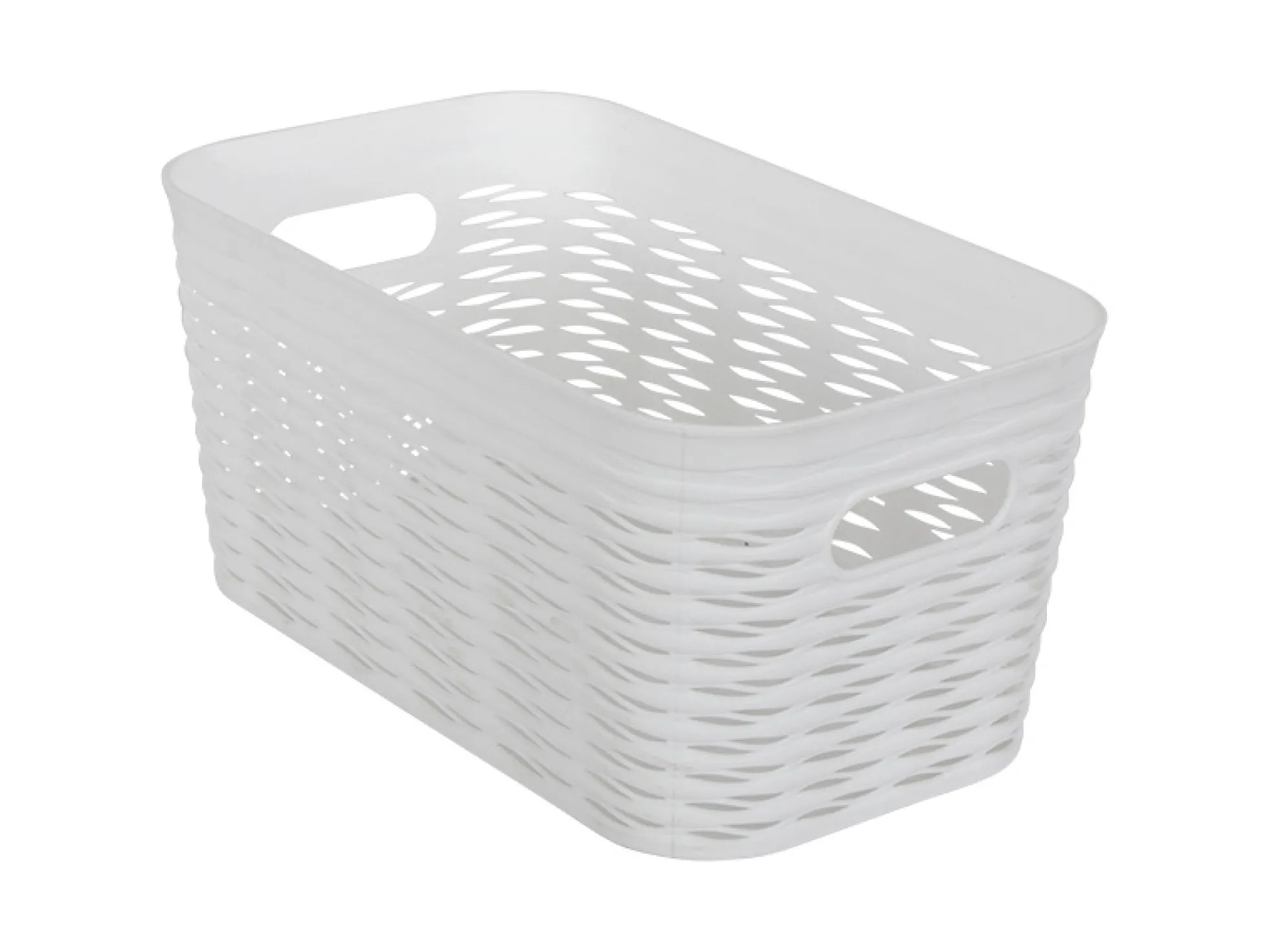 Opbevaringskurv - Hvid plastik kurv - 28x17x13 cm - Lille praktisk kurv til opbevaring
